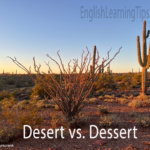 A vast, desert landscape under a clear sky, illustrating the single 's' spelling of desert.