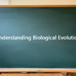 A green classroom chalkboard with the text "Understanding Biological Evolution" displayed in white font.