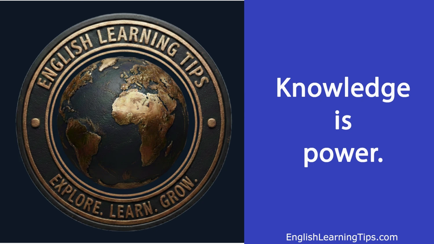 English Learning Tips "Knowledge is power" mobile header