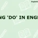 A minimalistic header image with the text "USING 'DO' IN ENGLISH" on a light green background with faint book and pencil icons.