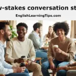 Diverse group of young adults smiling and chatting casually in a bright café, perfect for low-stakes conversation starters in 2026