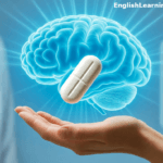 Human hand holding a glowing digital brain with a medical pill to illustrate the placebo effect in science